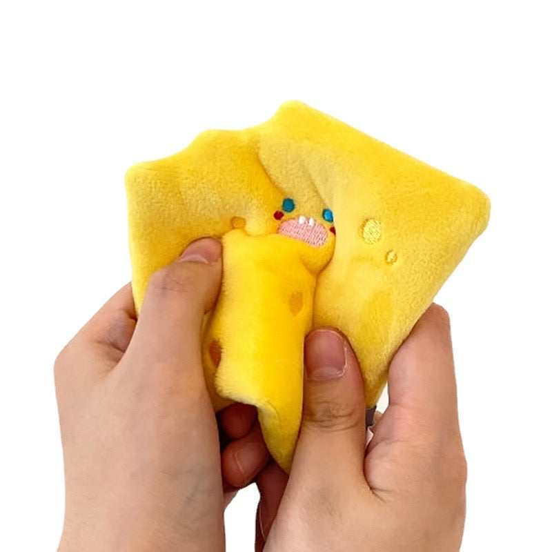 đź§€ Plush Squeaky Cheese Nosework Toy