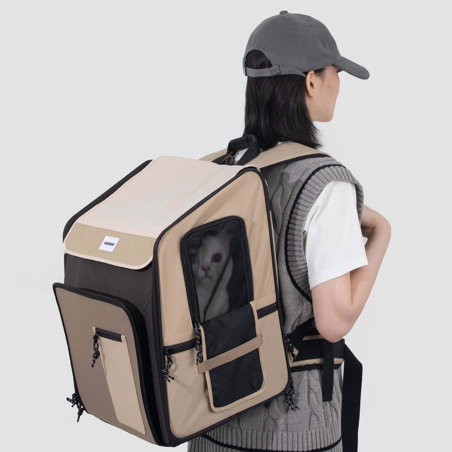Expandable Pet Carrier Travel Backpack & Pet Tent 2-in-One [Chestnut Brown - Pre-Order]