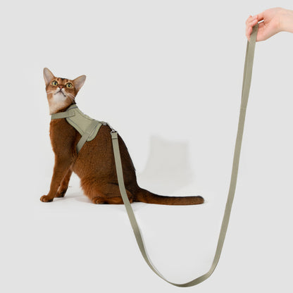 Valley Series Vest-Style Cat Harness and Leash Set [Olive Green]