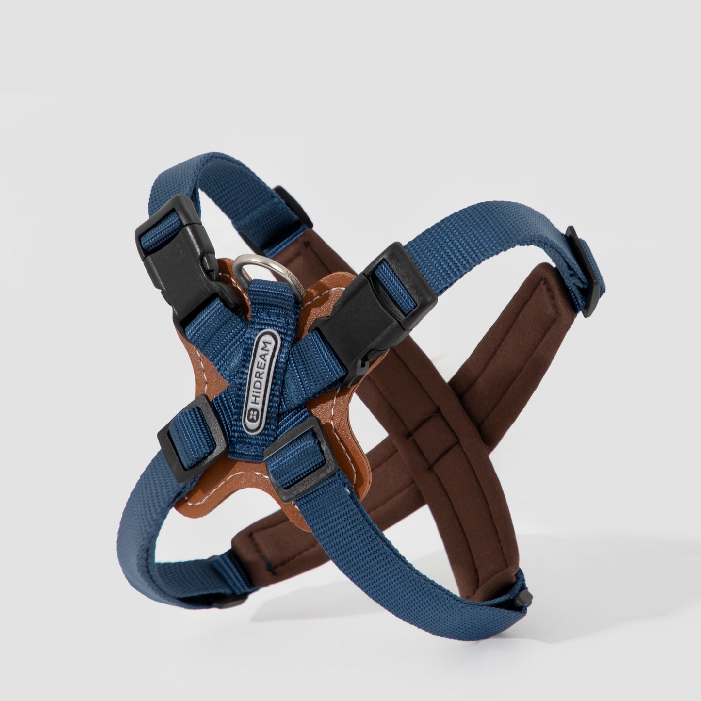 BOBO Series Leather X-shape Dog Harness [Cloud Mountain Blue]