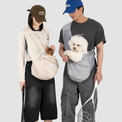 Fully Breathable Mesh Pet Crossbody Bag [Milk Brown - Pre-Order]