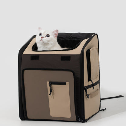 Expandable Pet Carrier Travel Backpack & Pet Tent 2-in-One [Chestnut Brown - Pre-Order]