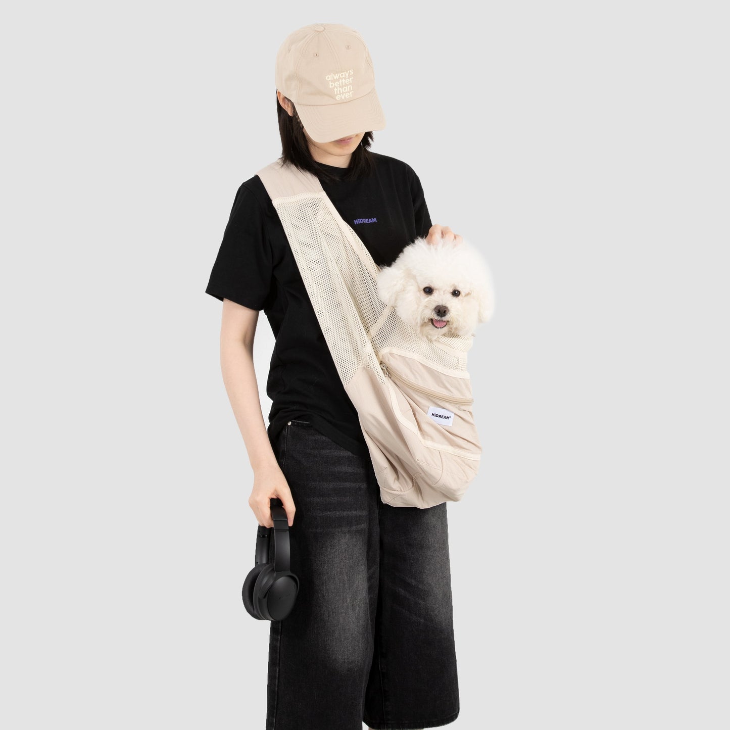 Fully Breathable Mesh Pet Crossbody Bag [Milk Brown - Pre-Order]