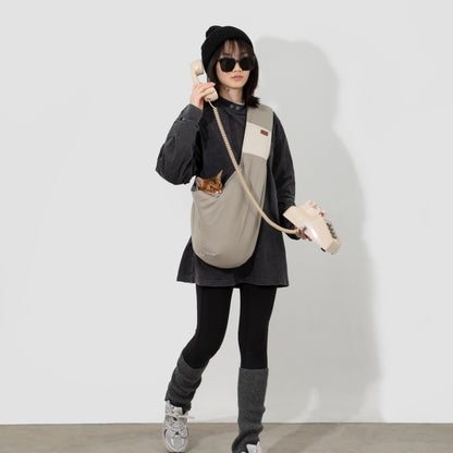 Pet Travel Portable Crossbody Bag [Eggshell Grey All-Season Version - Pre-Order]