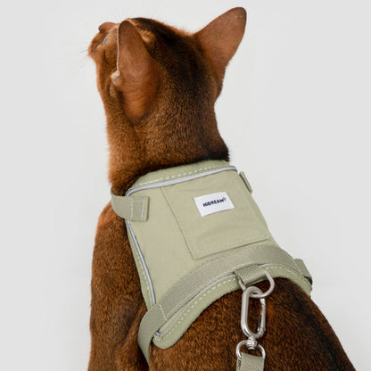 Valley Series Vest-Style Cat Harness and Leash Set [Olive Green]