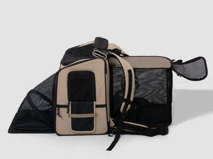 Expandable Pet Carrier Travel Backpack & Pet Tent 2-in-One [Chestnut Brown - Pre-Order]