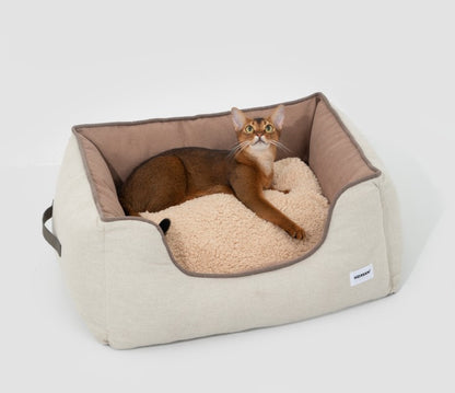 All-Season Premium Pet Bed Lounge Nest Mat [Brown Olive Green]