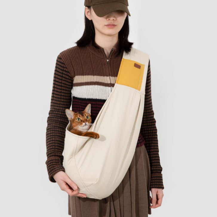 Pet Travel Portable Crossbody Bag [Elegant Pear Yellow All-Season Version]