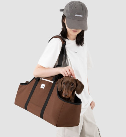 Baguette Style Pet Shoulder Carrier [Nut Brown - Pre-Order]