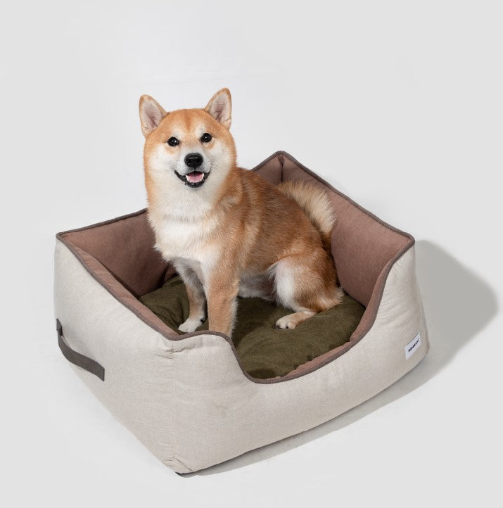 All-Season Premium Pet Bed Lounge Nest Mat [Brown Olive Green]