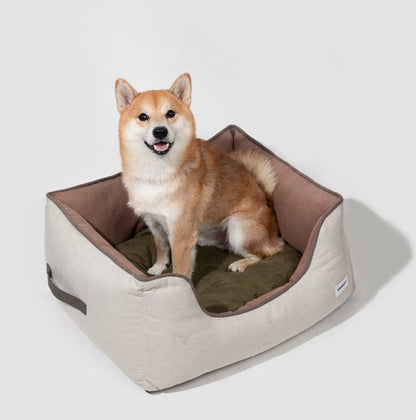 All-Season Premium Pet Bed Lounge Nest Mat [Brown Olive Green]
