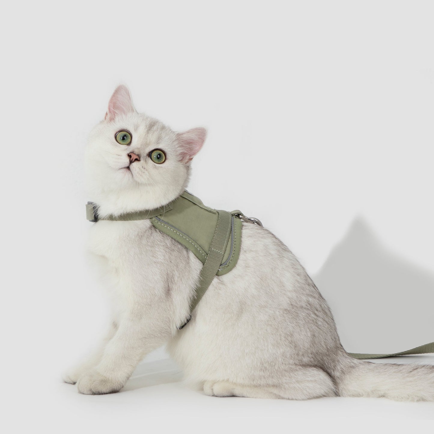Valley Series Vest-Style Cat Harness and Leash Set [Olive Green]