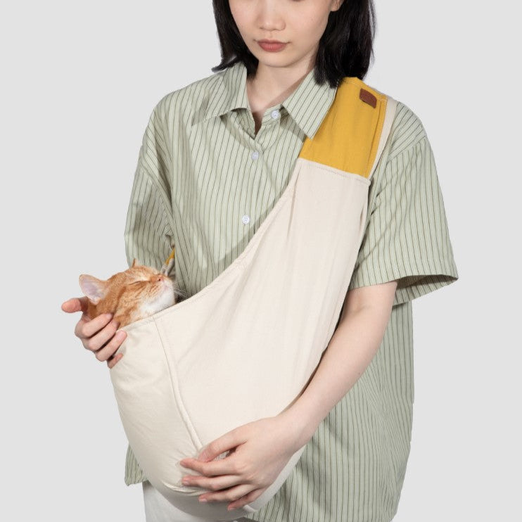 Pet Travel Portable Crossbody Bag [Elegant Pear Yellow All-Season Version]