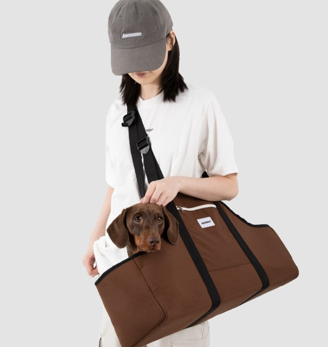 Baguette Style Pet Shoulder Carrier [Nut Brown - Pre-Order]