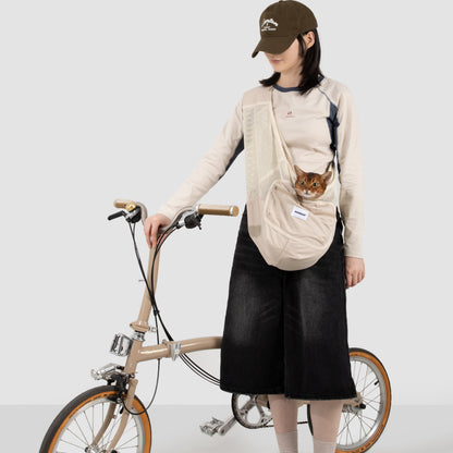 Fully Breathable Mesh Pet Crossbody Bag [Milk Brown - Pre-Order]
