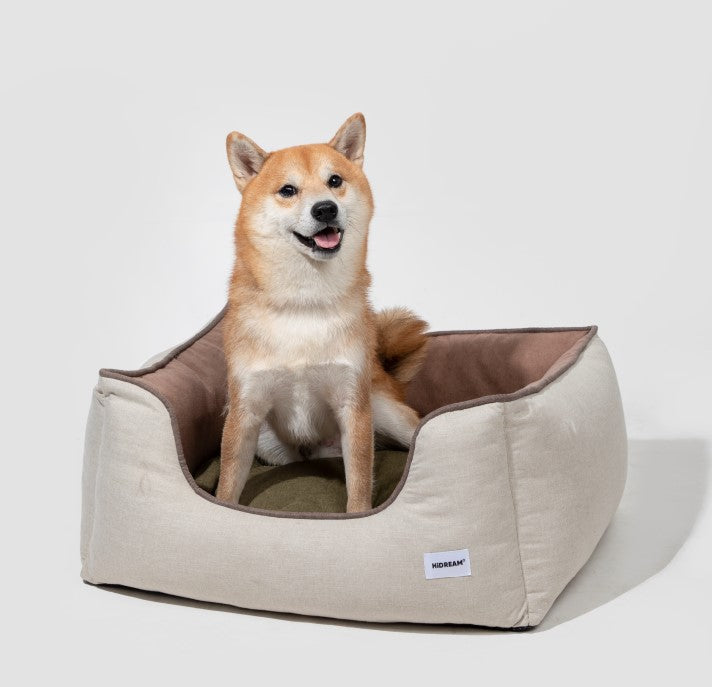All-Season Premium Pet Bed Lounge Nest Mat [Brown Olive Green]