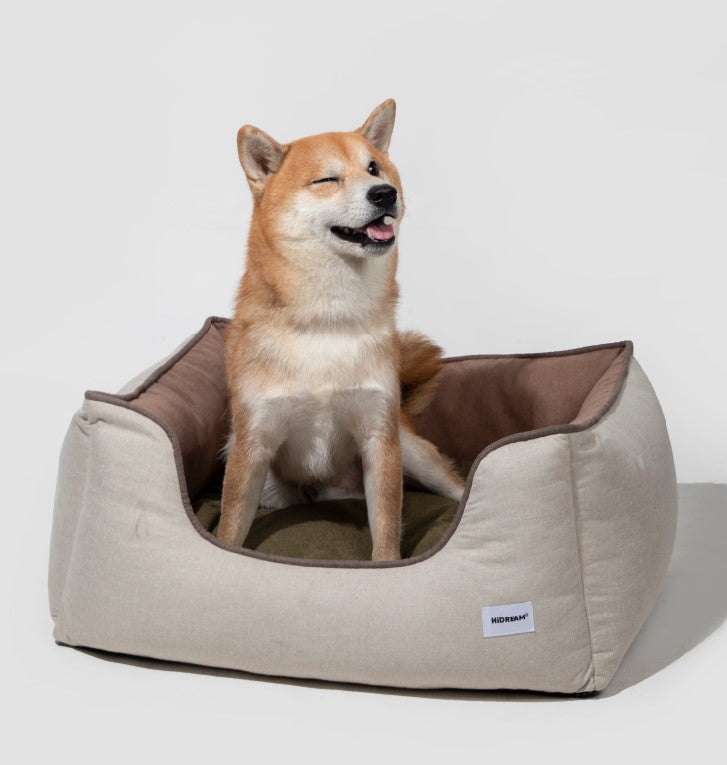 All-Season Premium Pet Bed Lounge Nest Mat [Brown Olive Green]