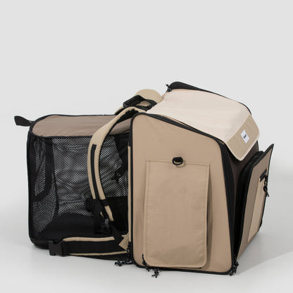 Expandable Pet Carrier Travel Backpack & Pet Tent 2-in-One [Chestnut Brown - Pre-Order]