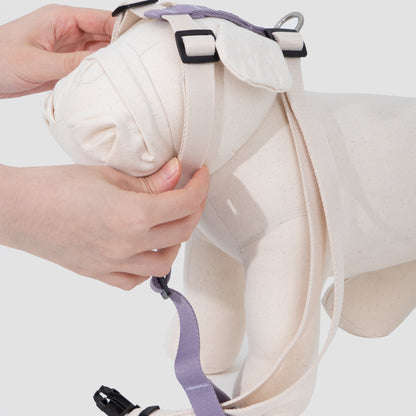 Valley Series Dog H-shaped Harness & Leash Set [Milk Brown with Purple]