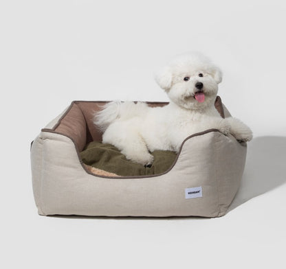 All-Season Premium Pet Bed Lounge Nest Mat [Brown Olive Green]