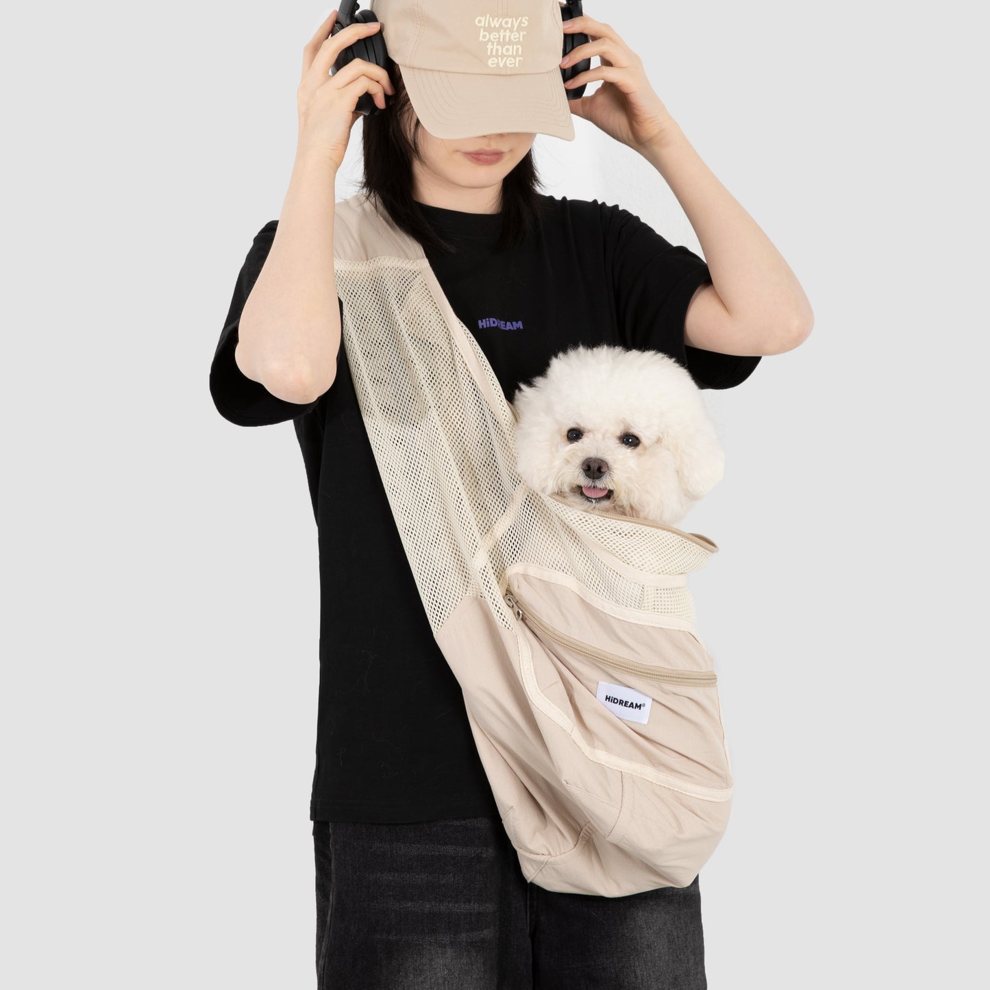 Fully Breathable Mesh Pet Crossbody Bag [Milk Brown - Pre-Order]