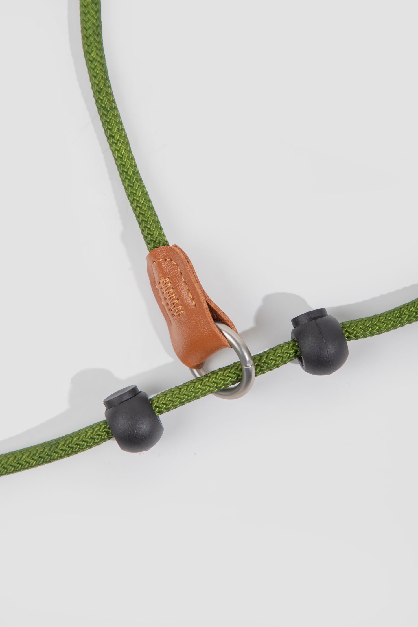 BOBO Series Leather Handle Integrated One Piece Dog Training P Rope [Moss Green]