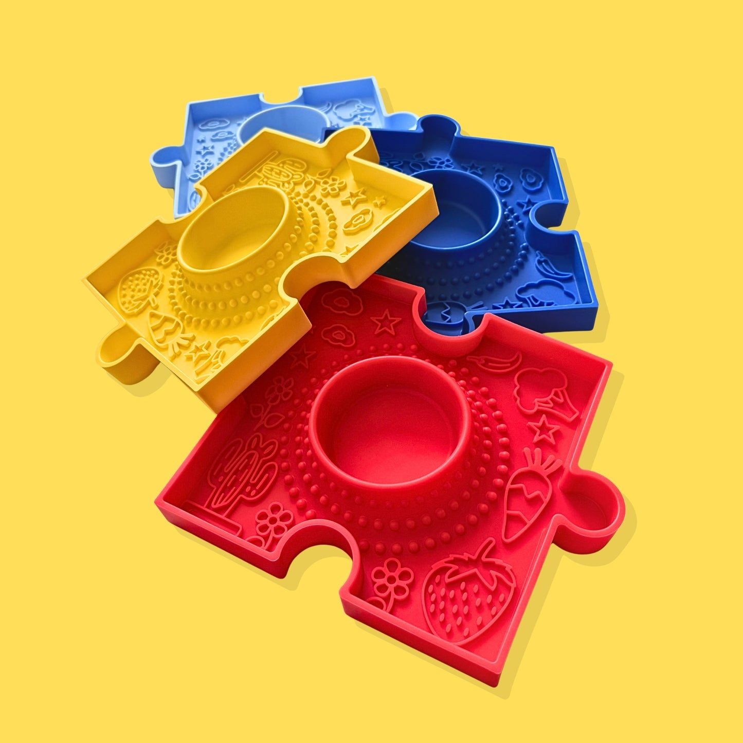 Pawzzle 2-in-1 Enrichment Feeding & Water Lick Bowl [Yellow]