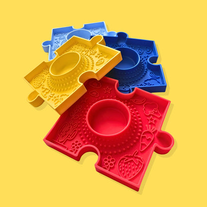 Pawzzle 2-in-1 Enrichment Feeding & Water Lick Bowl [Yellow]