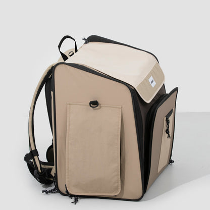 Expandable Pet Carrier Travel Backpack & Pet Tent 2-in-One [Chestnut Brown - Pre-Order]