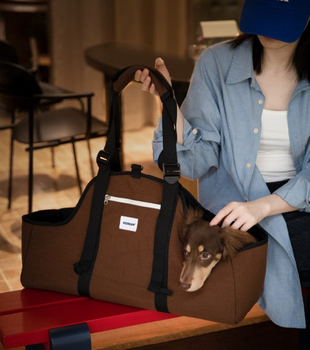 Baguette Style Pet Shoulder Carrier [Nut Brown - Pre-Order]