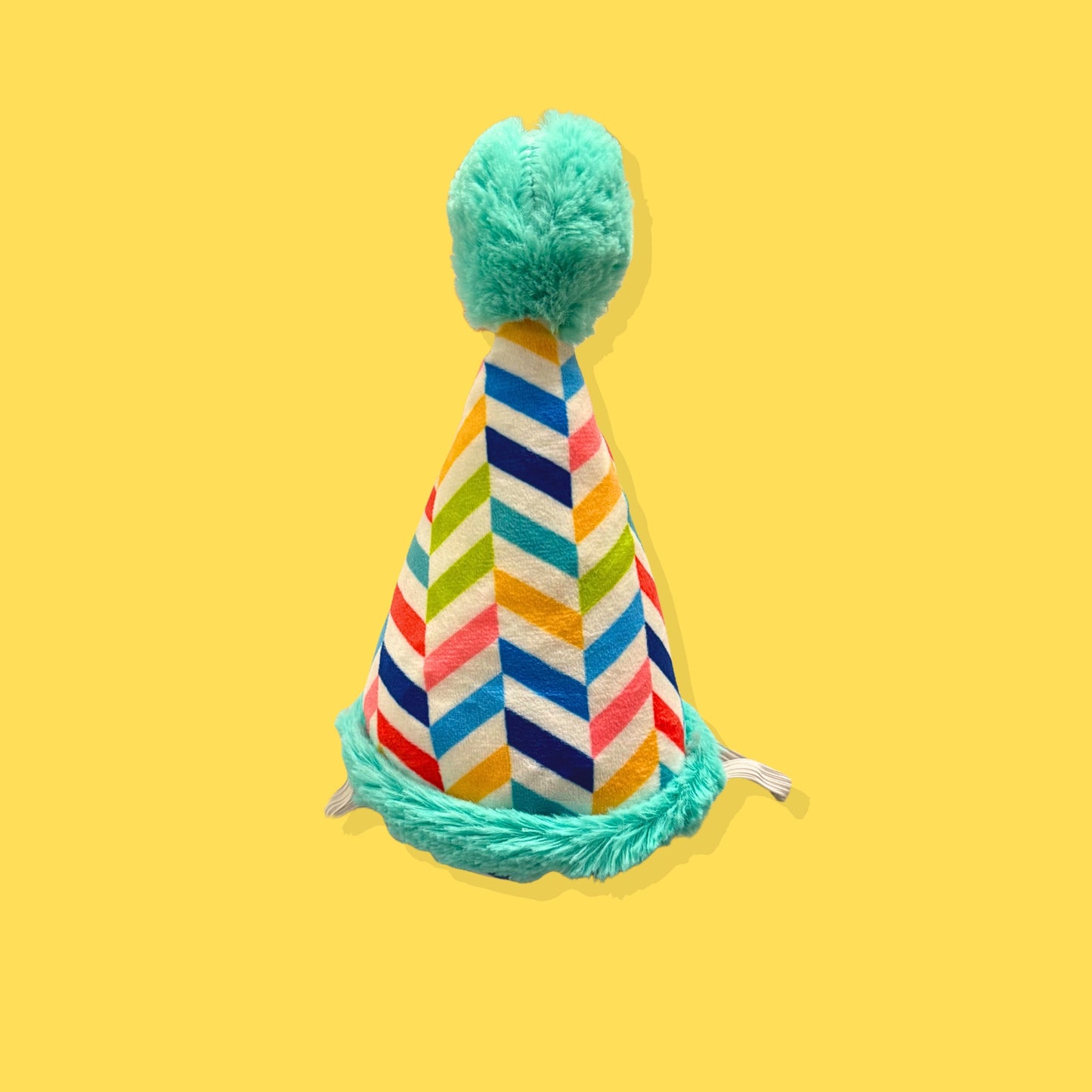 🎂 Barkday Party Hat Plush Dog Toy [Light Blue]