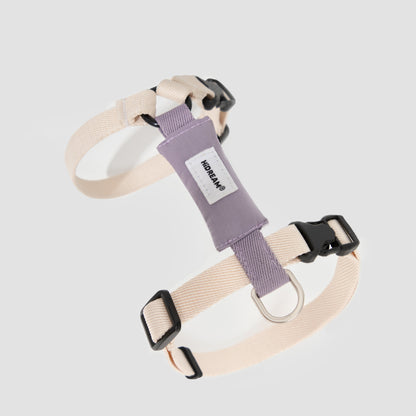 Valley Series Cat H-Shape Harness and Leash Set [Milk Brown with Purple]