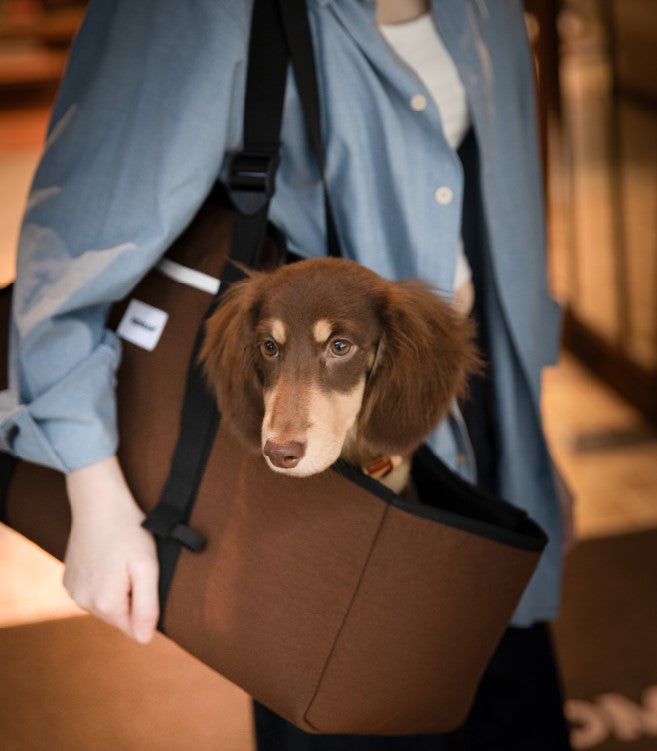 Baguette Style Pet Shoulder Carrier [Nut Brown - Pre-Order]