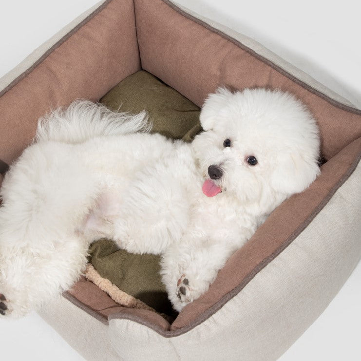 All-Season Premium Pet Bed Lounge Nest Mat [Brown Olive Green]