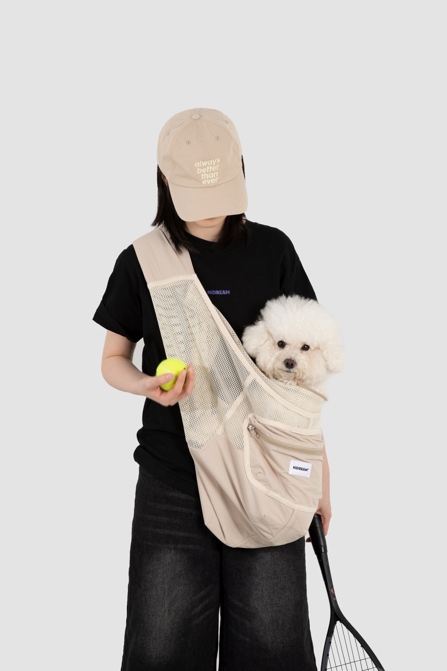Fully Breathable Mesh Pet Crossbody Bag [Milk Brown - Pre-Order]