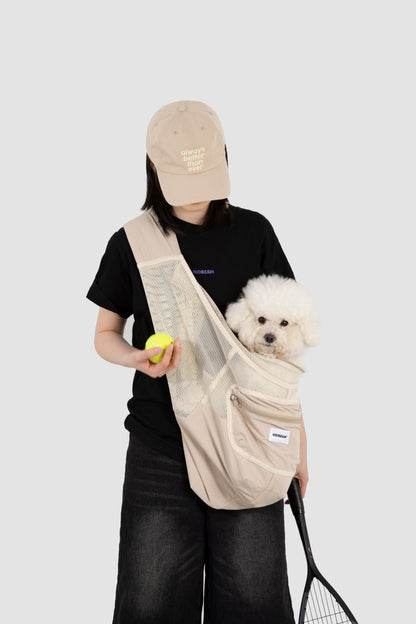 Fully Breathable Mesh Pet Crossbody Bag [Milk Brown - Pre-Order]