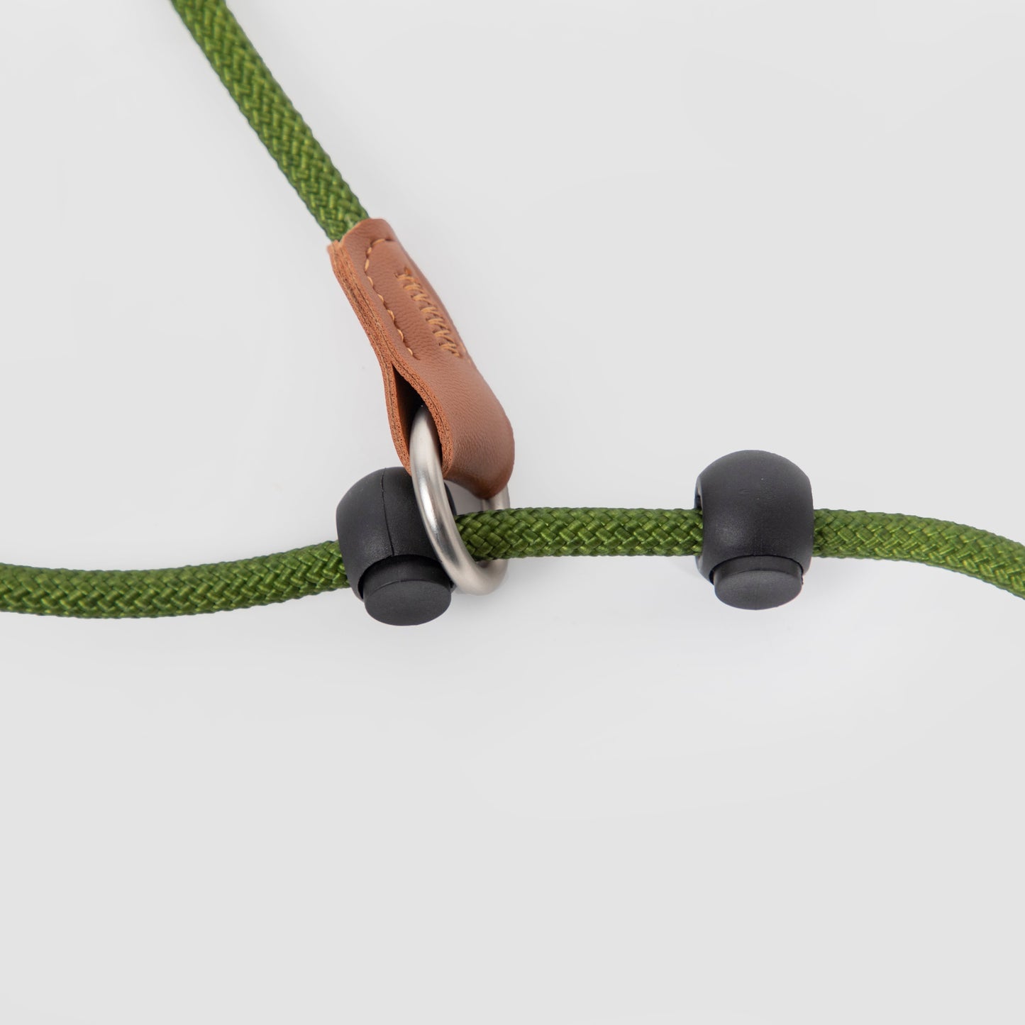 BOBO Series Leather Handle Integrated One Piece Dog Training P Rope [Moss Green]