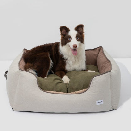 All-Season Premium Pet Bed Lounge Nest Mat [Brown Olive Green]