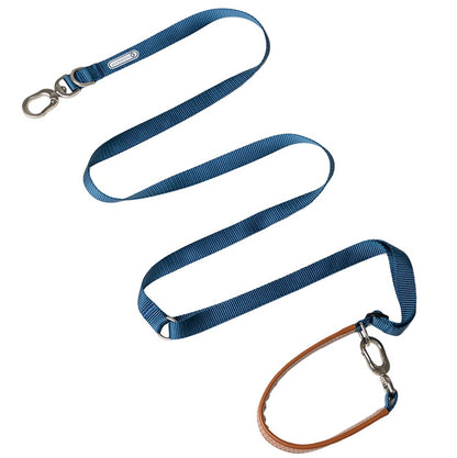 BOBO Series Leather Hands Free Multi-Function Cross Body Dog Leash [Cloud Mountain Blue]