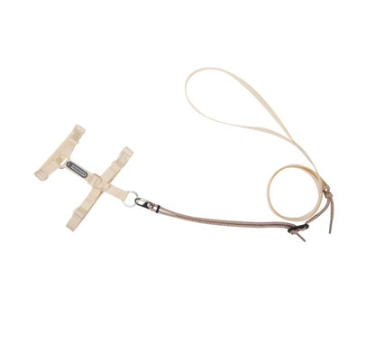 BOBO Series Freedom Exploration Cat H-Shape Harness and Leash Set [Camellia White]