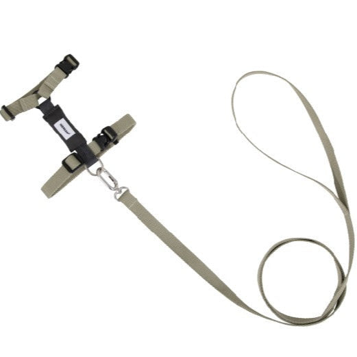 Valley Series Cat H-Shape Harness and Leash Set [Green with Gray]