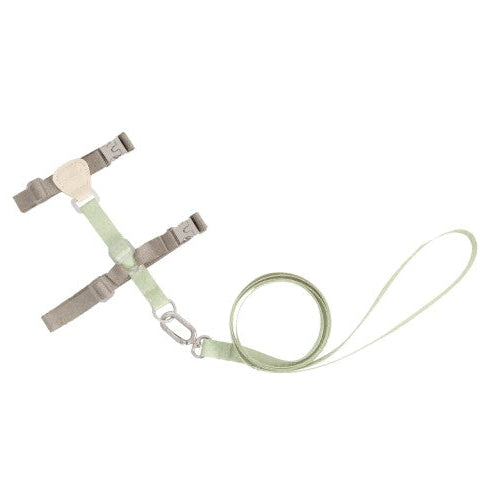 Two-Tone Leather Cat Harness &  Leash Set [🌿Moss Brown-Green]