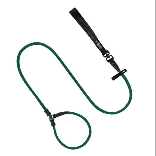 BOBO Series Leather Handle Integrated One Piece Dog Training P Rope [Turquoise Green]