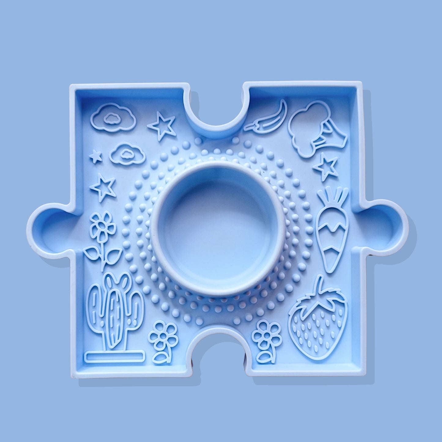 Pawzzle 2-in-1 Enrichment Feeding & Water Lick Bowl [Light Blue]
