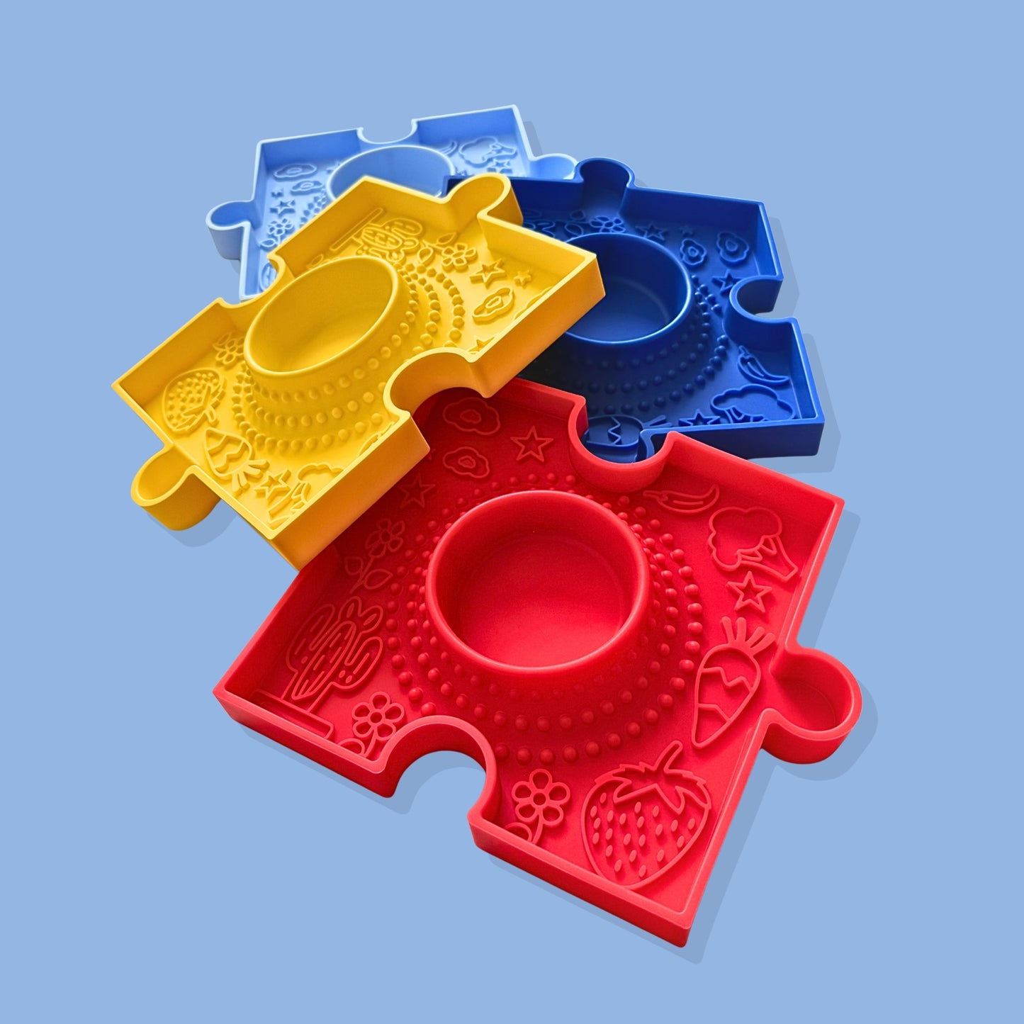 Pawzzle 2-in-1 Enrichment Feeding & Water Lick Bowl [Light Blue]