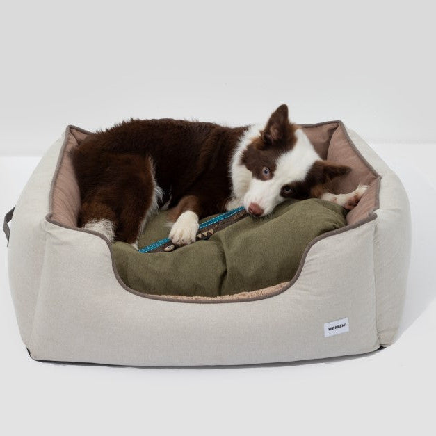 All-Season Premium Pet Bed Lounge Nest Mat [Brown Olive Green]