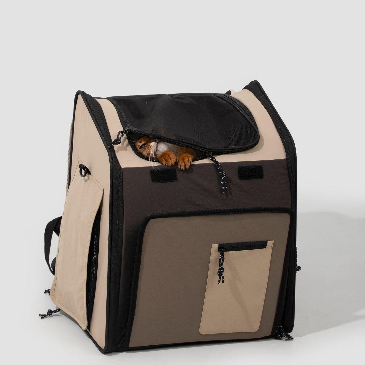 Expandable Pet Carrier Travel Backpack & Pet Tent 2-in-One [Chestnut Brown - Pre-Order]