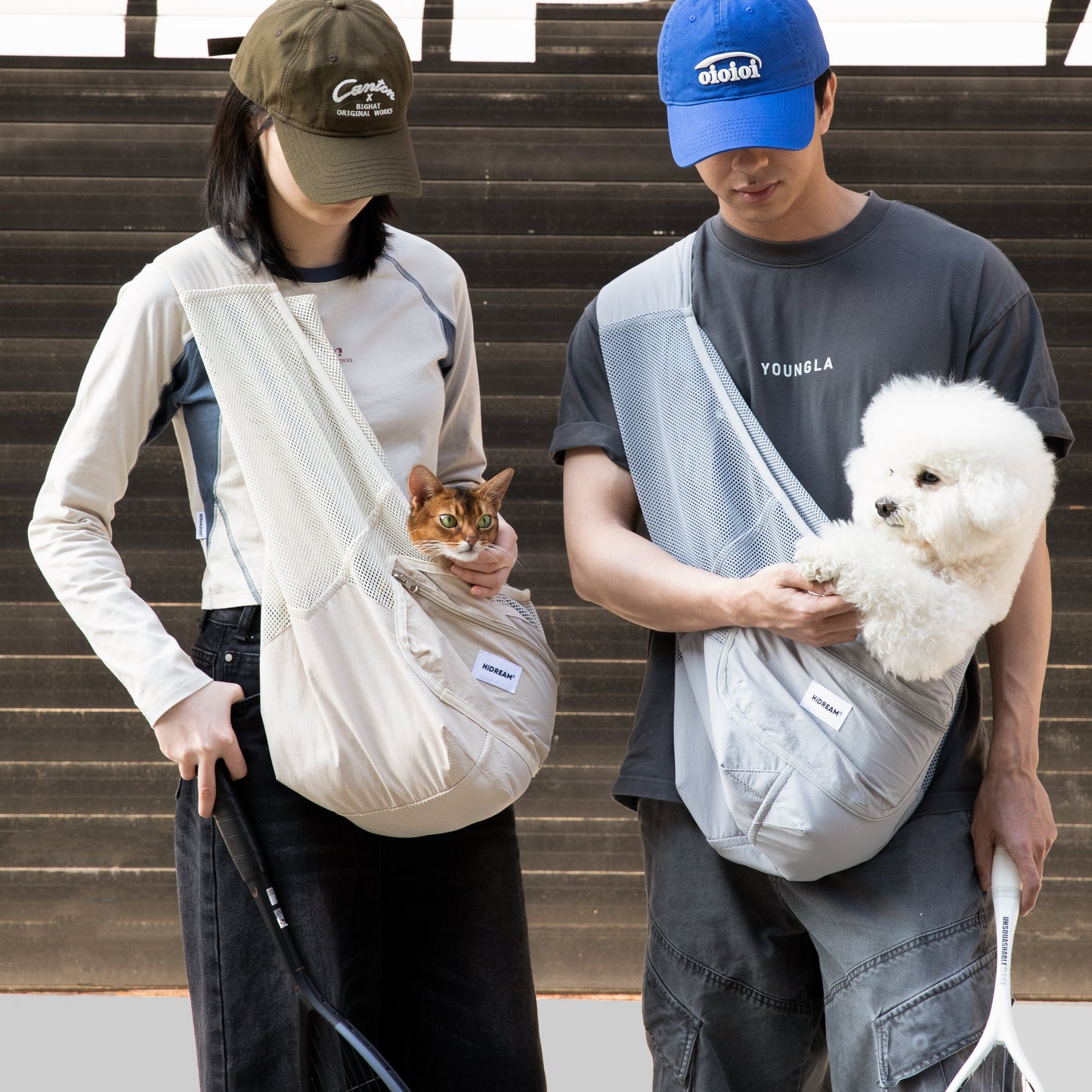 Fully Breathable Mesh Pet Crossbody Bag [Milk Brown - Pre-Order]