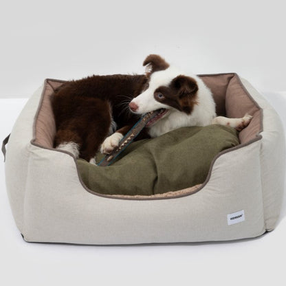 All-Season Premium Pet Bed Lounge Nest Mat [Brown Olive Green]