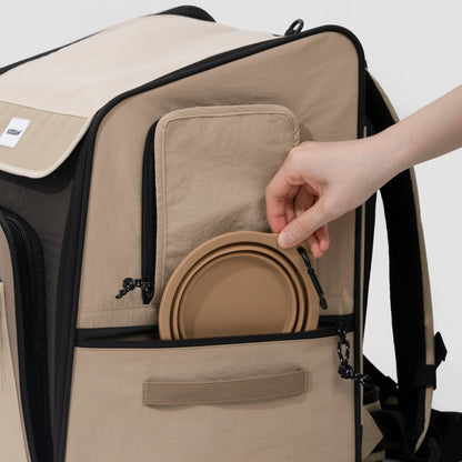 Expandable Pet Carrier Travel Backpack & Pet Tent 2-in-One [Chestnut Brown - Pre-Order]